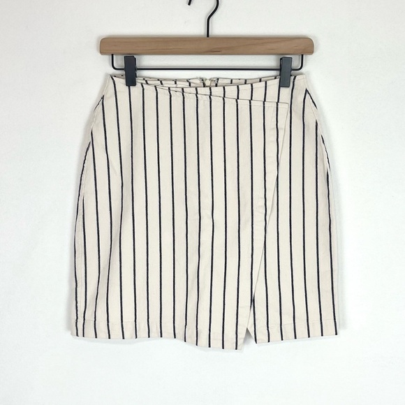 Madewell Stripe Wrap Mini Skirt Size 2 - Picture 4 of 12